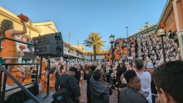 Videography at a college bowl game pep rally in Orlando